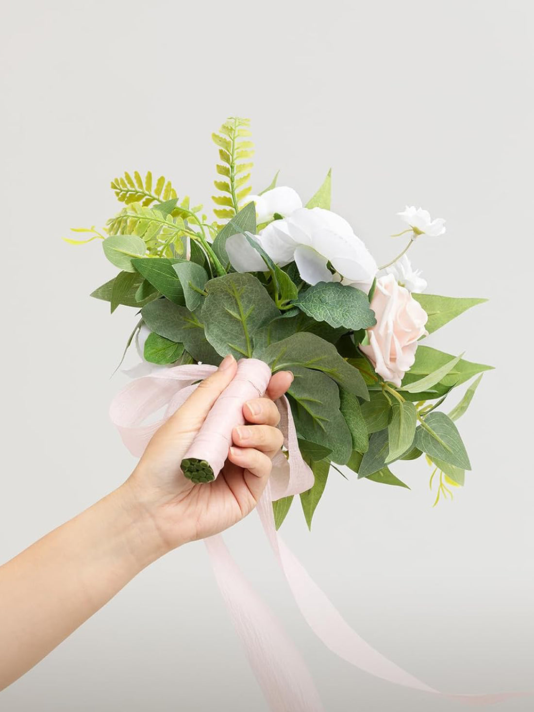 Posy-blush & Cream Artificial Wedding Flower Bridesmaids Bouquets 7 Inch