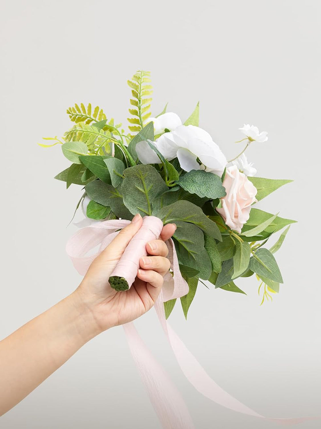 Posy-blush & Cream Artificial Wedding Flower Bridesmaids Bouquets 7 Inch
