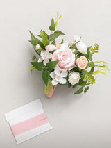 Posy-blush & Cream Artificial Wedding Flower Bridesmaids Bouquets 7 Inch