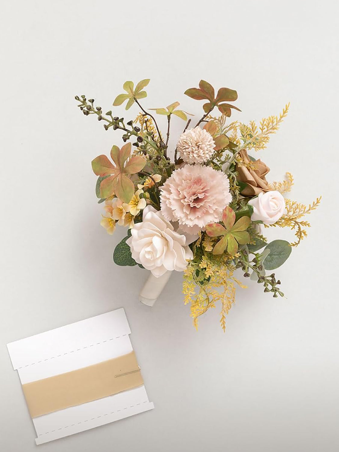 Sand Blush Artificial Wedding Flower Bridesmaids Bouquets 7 Inch