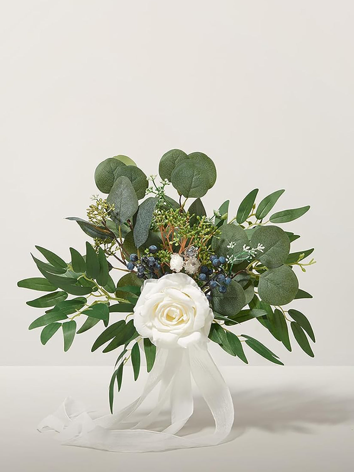White Artificial Wedding Flower Bridesmaids Bouquets 7 Inch