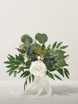 White Artificial Wedding Flower Bridesmaids Bouquets 7 Inch