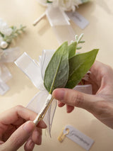 Snow White 6pcs Artificial Flowers Groom Groomsmen Boutonniere