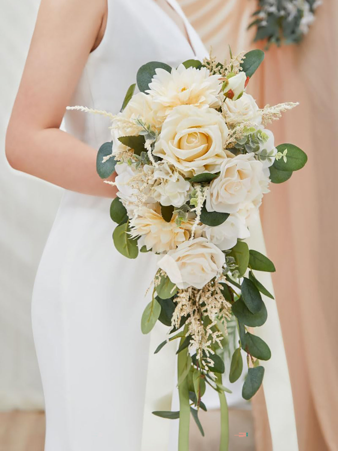 Boho Champagne 9.8 Inch Wedding Flowers Bride Bouquets