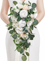 Bright Forest White 9.8 Inch  Wedding Flowers Bride Bouquets