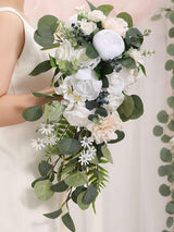 Bright Forest White 9.8 Inch  Wedding Flowers Bride Bouquets