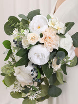 Bright Forest White 9.8 Inch  Wedding Flowers Bride Bouquets