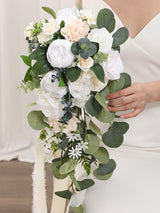 Bright Forest White 9.8 Inch  Wedding Flowers Bride Bouquets