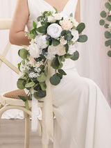 Bright Forest White 9.8 Inch  Wedding Flowers Bride Bouquets