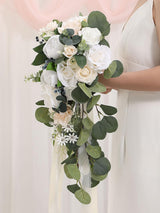 Bright Forest White 9.8 Inch  Wedding Flowers Bride Bouquets