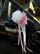 Rose & Peony Wedding Car Door Handle Decor 12 Cm Artificial Flowers Set Of 4