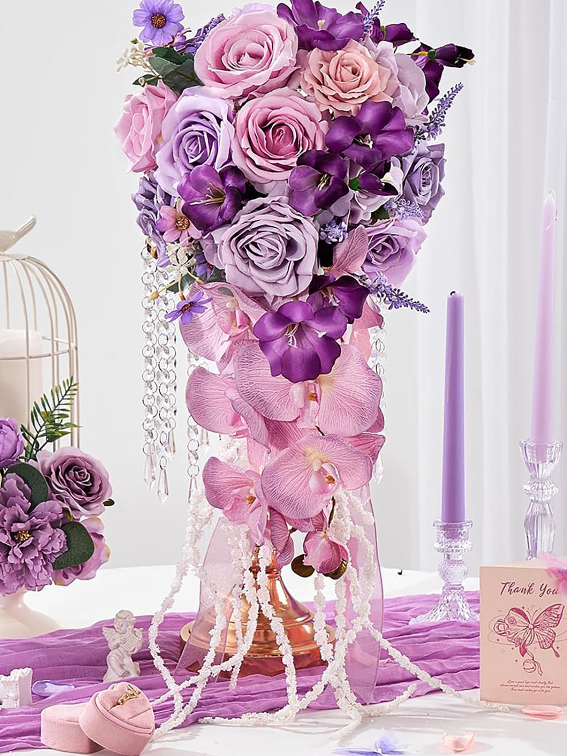 Royal Violet 11 Inch  Wedding Flowers Bride Bouquets