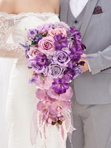 Royal Violet 11 Inch  Wedding Flowers Bride Bouquets