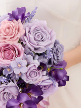 Royal Violet 11 Inch  Wedding Flowers Bride Bouquets