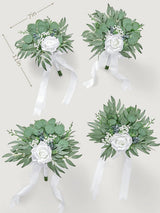 Forest White 7 Inch Wedding Bouquets for Bridesmaids