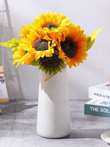Yellow Sunflower Artificial Wedding Flower Bridesmaids Bouquets Set of 4