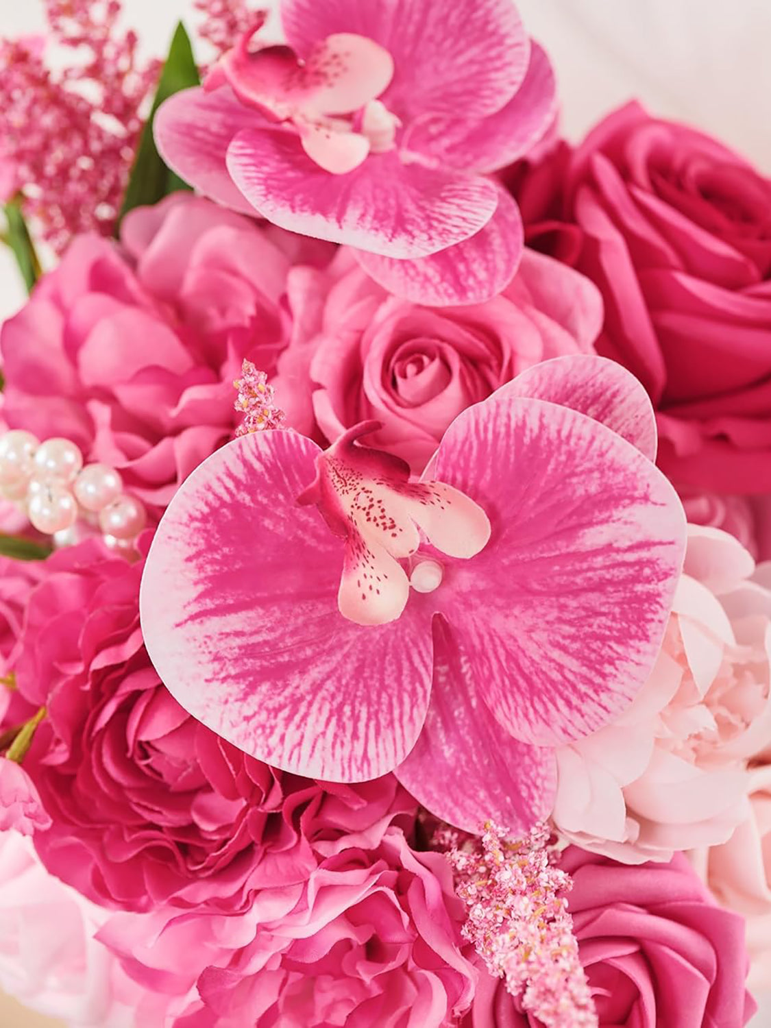 Hot Pink Weddin Artificial Bridal Bouquet 9 Inch