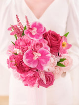 Hot Pink Weddin Artificial Bridal Bouquet 9 Inch