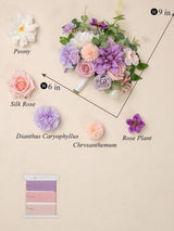 Violet & Misty Rose Artificial 9 Inch Bridal Bouquet