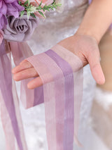 Violet & Misty Rose Artificial 9 Inch Bridal Bouquet