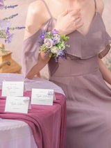 Lavender Set of 2 Wrist Corsage Pearl Wristlet Band Bridesmaid Bracelet