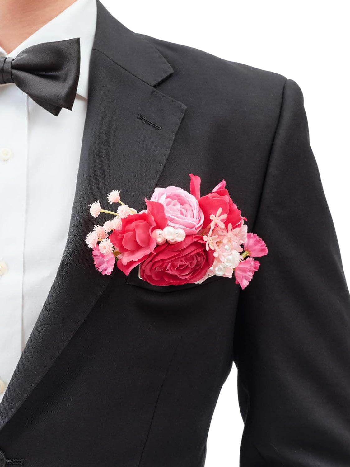 Hot Pink Groom Boutonniere for Men Wedding