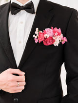 Hot Pink Groom Boutonniere for Men Wedding
