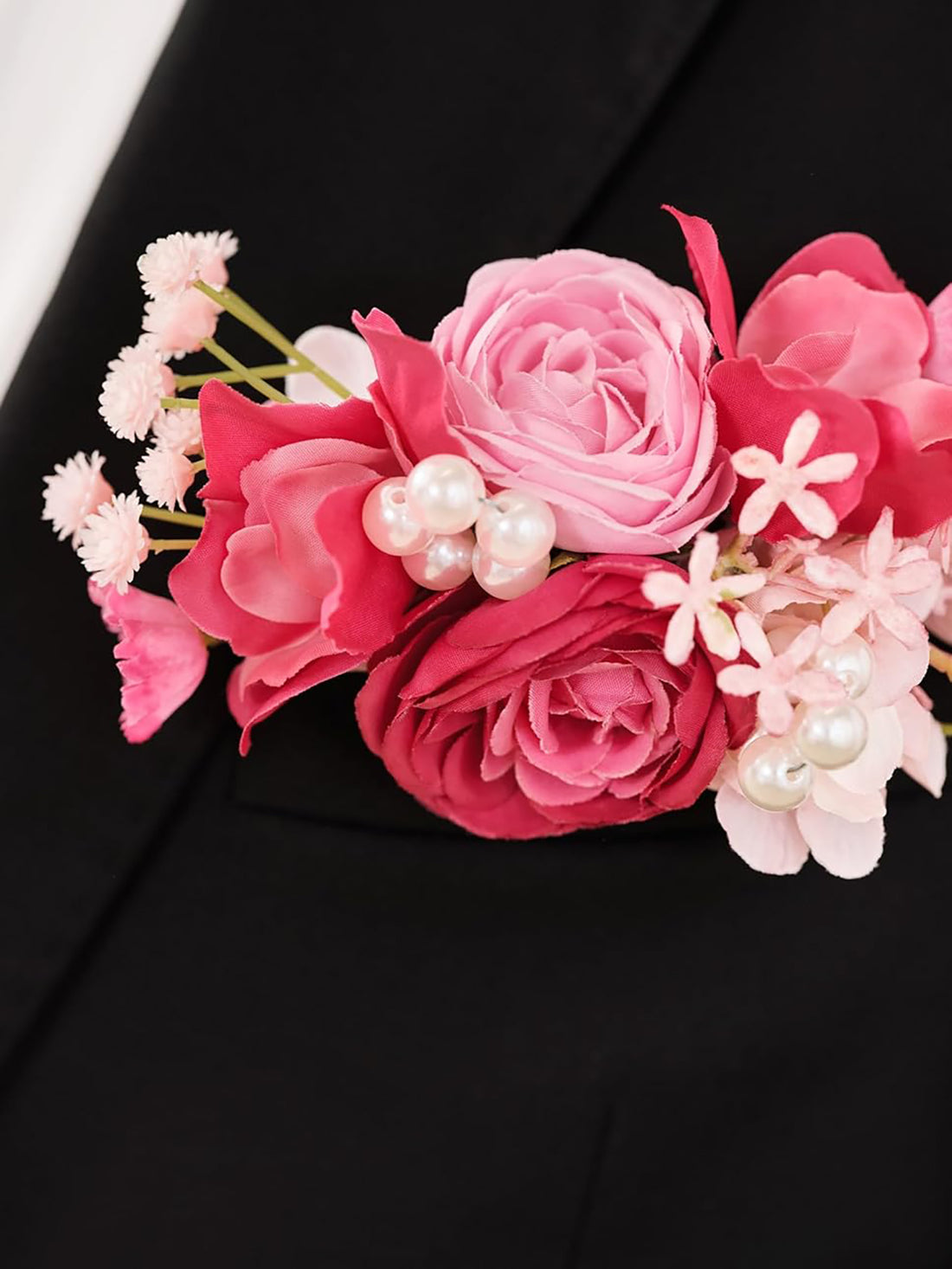 Hot Pink Groom Boutonniere for Men Wedding