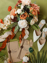 Chic Terracotta Bride Bouquets for Wedding Artificial Flowers 13 Inch