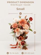 Sunset Terracotta Bride Bouquets for Wedding Artificial Flowers 13 Inch