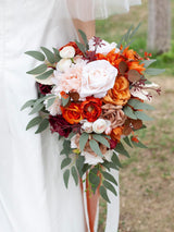 Terracotta 10 Inch Wedding Bouquets for Bride Artificial Roses