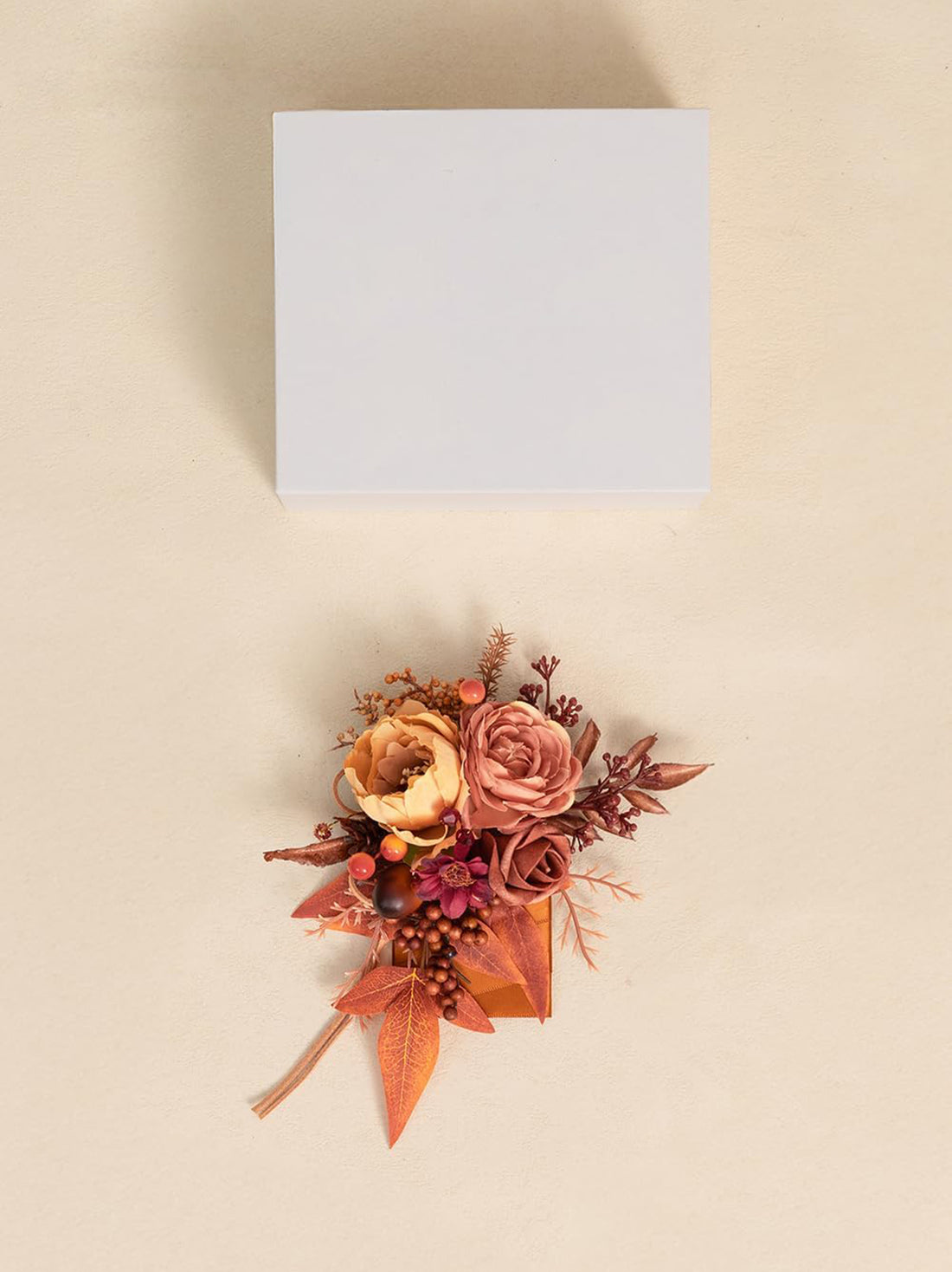 Maple Red Groom Boutonniere for Wedding 1 Pcs