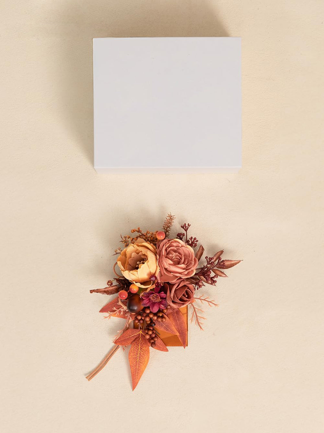 Maple Red Groom Boutonniere for Wedding 1 Pcs