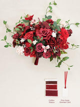 Burgundy Red 17 Inch Artificial Bridal Bouquet