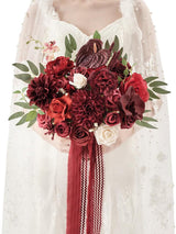 Burgundy 11 Inch Wedding Bouquets for Bride