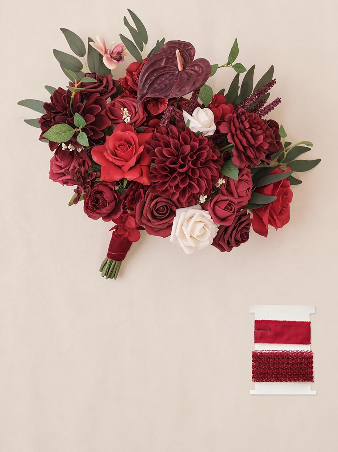 Burgundy 11 Inch Wedding Bouquets for Bride