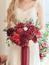 Burgundy 11 Inch Wedding Bouquets for Bride