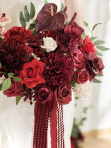 Burgundy 11 Inch Wedding Bouquets for Bride