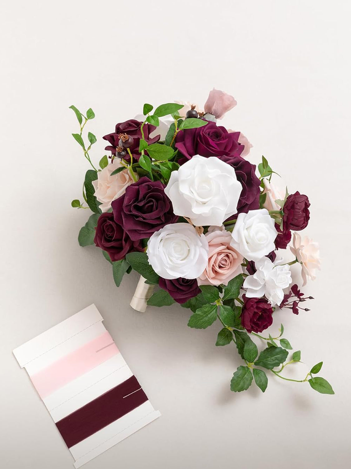 Red  Burgundy 13 Inch Wedding Bouquets for Bride