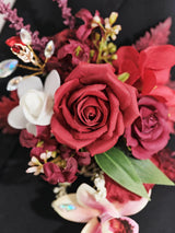 Burgundy Single Pocket Boutonniere for Man Groom