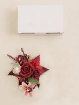 Burgundy Single Pocket Boutonniere for Man Groom