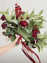 Red Marsala & Blush 17 Inch Wedding Bouquets for Bride