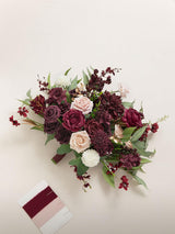 Red Marsala & Blush 17 Inch Wedding Bouquets for Bride