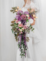 White&purple 16 Inches Wedding Flower Bride Bouquets