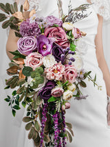 White&purple 16 Inches Wedding Flower Bride Bouquets