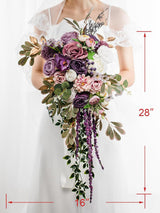 White&purple 16 Inches Wedding Flower Bride Bouquets
