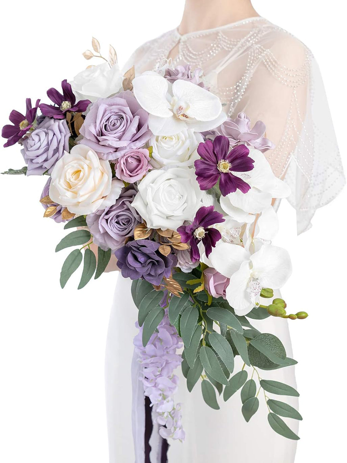 Purple Lilac 13 Inch Lavender Bride Artificial Flowers Bouquets