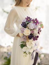 Purple Lilac 13 Inch Lavender Bride Artificial Flowers Bouquets