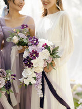Purple Lilac 13 Inch Lavender Bride Artificial Flowers Bouquets