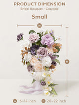 Lilac Purple & Gold 13 Inch Wedding Bouquets for Bride